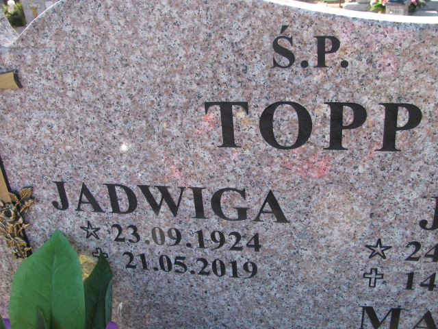 Jadwiga Topp 1924 Luzino - Grobonet - Wyszukiwarka osób pochowanych
