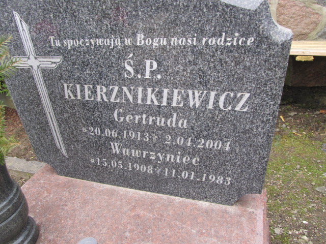 Gertruda Kierznikiewicz 1913 Luzino - Grobonet - Wyszukiwarka osób pochowanych