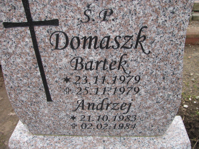 Bartłomiej Domaszk 1979 Luzino - Grobonet - Wyszukiwarka osób pochowanych