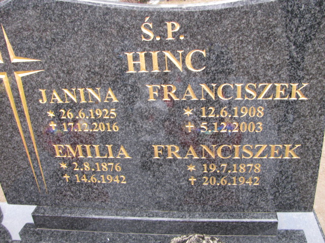 Janina Hinc 1925 Luzino - Grobonet - Wyszukiwarka osób pochowanych