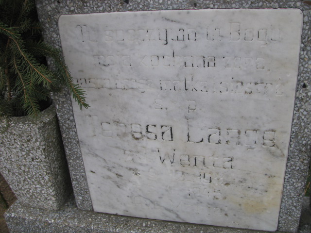 Teresa Lange 1911 Luzino - Grobonet - Wyszukiwarka osób pochowanych