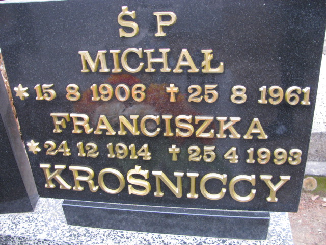 Franciszka Krośnicka 1914 Luzino - Grobonet - Wyszukiwarka osób pochowanych